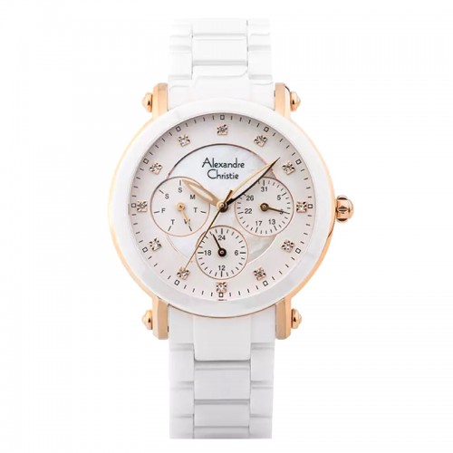 Alexandre Christie AC 2377 Rosegold White Ceramic BFBRGSL